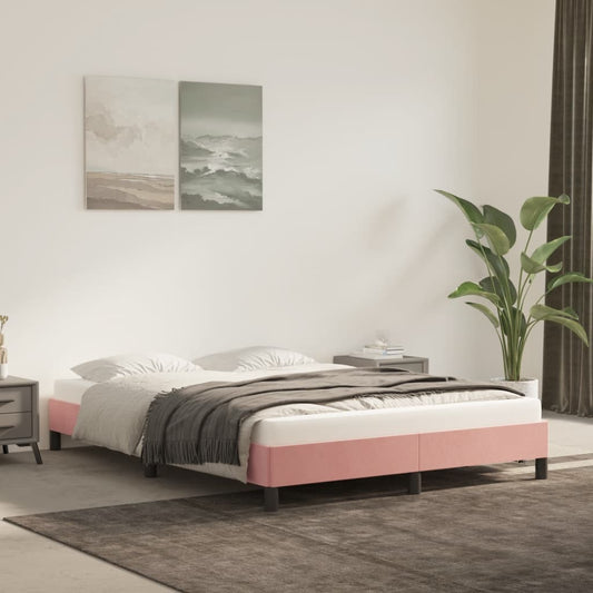Bedframe fluweel roze 140x190 cm is nu te koop bij PeponiXL, paradijselijk wonen!