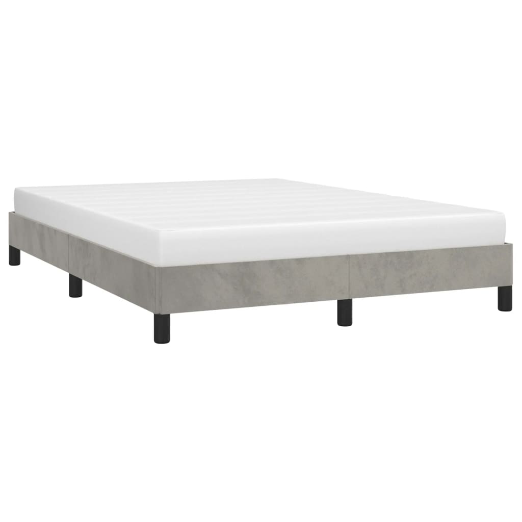 Bedframe zonder matras 140x200 cm fluweel lichtgrijs is nu te koop bij PeponiXL, paradijselijk wonen!