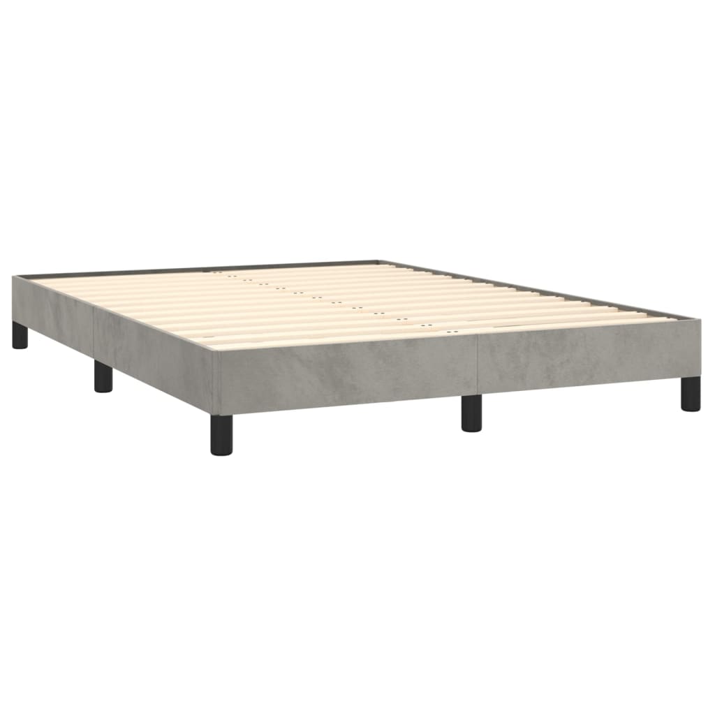 Bedframe zonder matras 140x200 cm fluweel lichtgrijs is nu te koop bij PeponiXL, paradijselijk wonen!