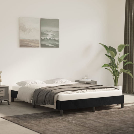 Bedframe zonder matras 140x200 cm fluweel zwart is nu te koop bij PeponiXL, paradijselijk wonen!