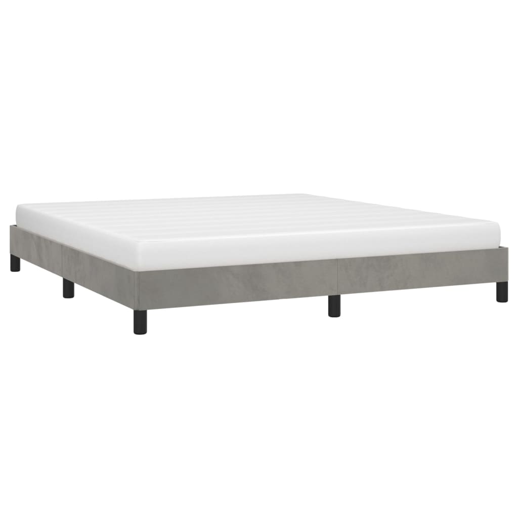 Bedframe zonder matras 160x200 cm fluweel lichtgrijs is nu te koop bij PeponiXL, paradijselijk wonen!