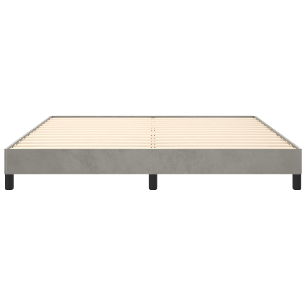 Bedframe zonder matras 160x200 cm fluweel lichtgrijs is nu te koop bij PeponiXL, paradijselijk wonen!