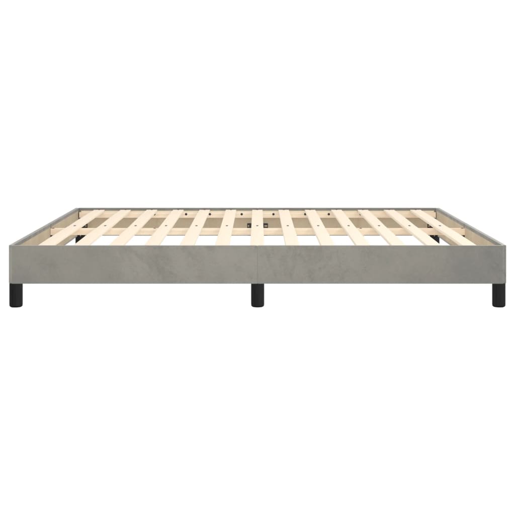 Bedframe zonder matras 160x200 cm fluweel lichtgrijs is nu te koop bij PeponiXL, paradijselijk wonen!