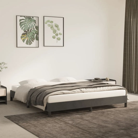 Bedframe zonder matras 160x200 cm fluweel donkergrijs is nu te koop bij PeponiXL, paradijselijk wonen!