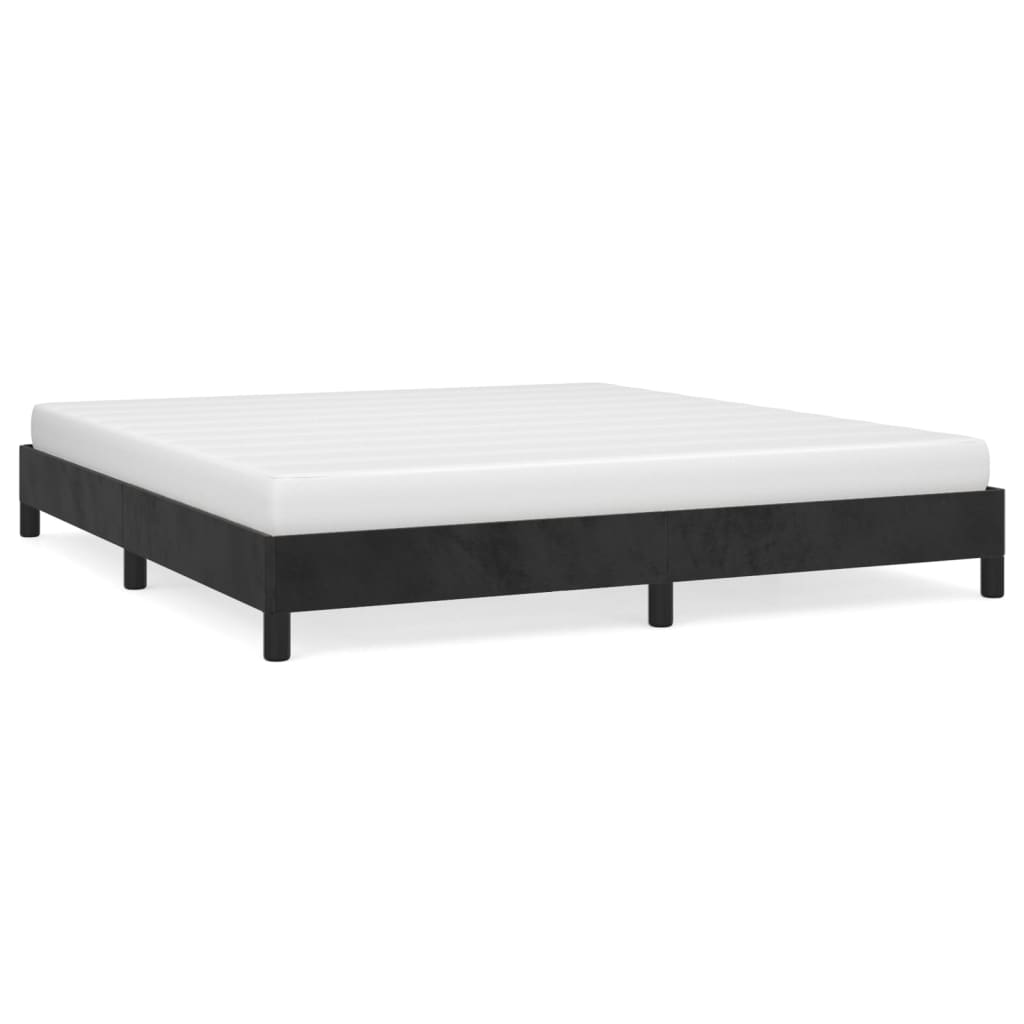 Bedframe zonder matras 160x200 cm fluweel zwart is nu te koop bij PeponiXL, paradijselijk wonen!
