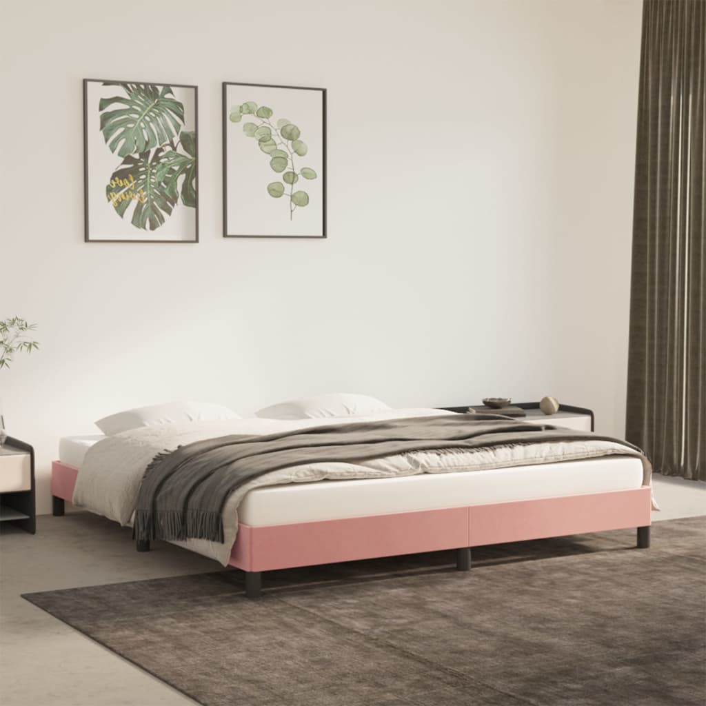 Bedframe fluweel roze 160x200 cm is nu te koop bij PeponiXL, paradijselijk wonen!