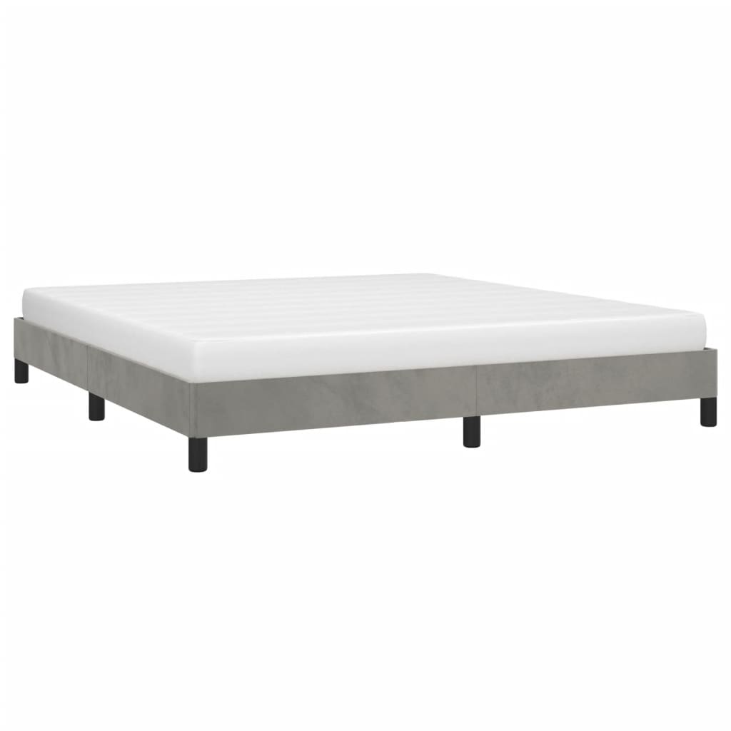 Bedframe zonder matras 180x200 cm fluweel lichtgrijs is nu te koop bij PeponiXL, paradijselijk wonen!