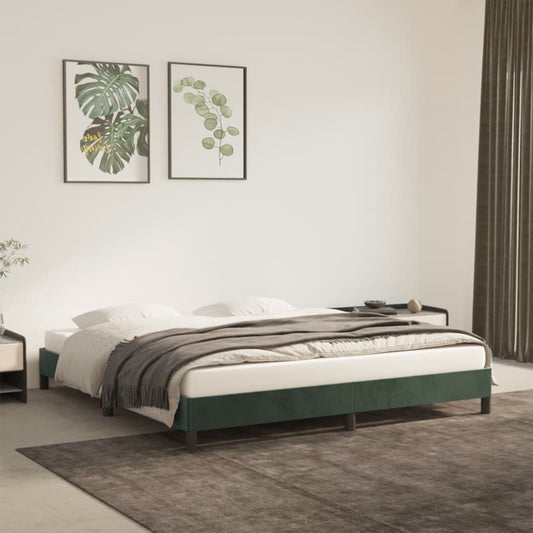 Bedframe zonder matras 180x200 cm fluweel donkergroen is nu te koop bij PeponiXL, paradijselijk wonen!