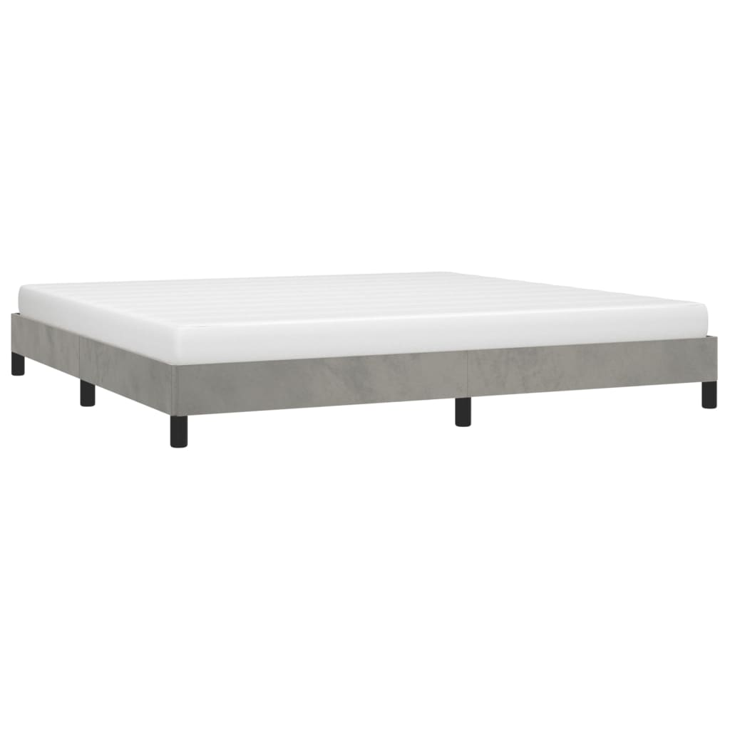 Bedframe zonder matras 200x200 cm fluweel lichtgrijs is nu te koop bij PeponiXL, paradijselijk wonen!