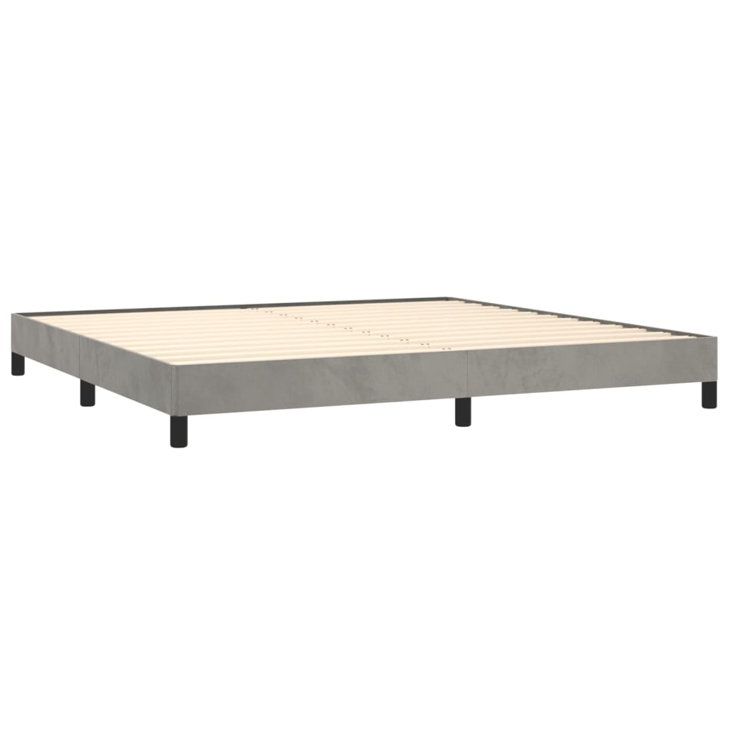 Bedframe zonder matras 200x200 cm fluweel lichtgrijs is nu te koop bij PeponiXL, paradijselijk wonen!