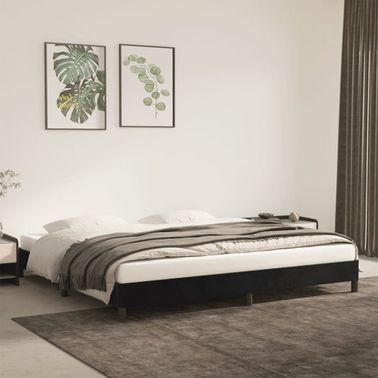 Bedframe zonder matras 200x200 cm fluweel zwart is nu te koop bij PeponiXL, paradijselijk wonen!