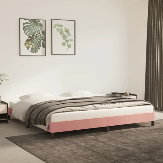 Bedframe fluweel roze 200x200 cm is nu te koop bij PeponiXL, paradijselijk wonen!