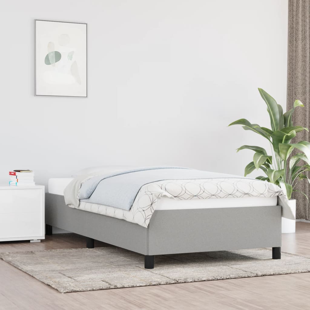 Bedframe zonder matras 90x190 cm stof lichtgrijs is nu te koop bij PeponiXL, paradijselijk wonen!