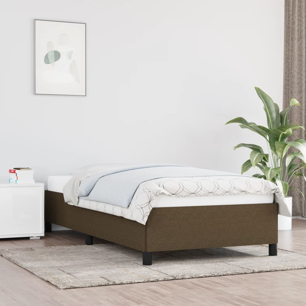 Bedframe zonder matras 90x200 cm stof donkerbruin is nu te koop bij PeponiXL, paradijselijk wonen!