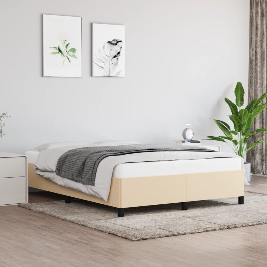 Bedframe zonder matras stof crèmekleurig 140x200 cm is nu te koop bij PeponiXL, paradijselijk wonen!