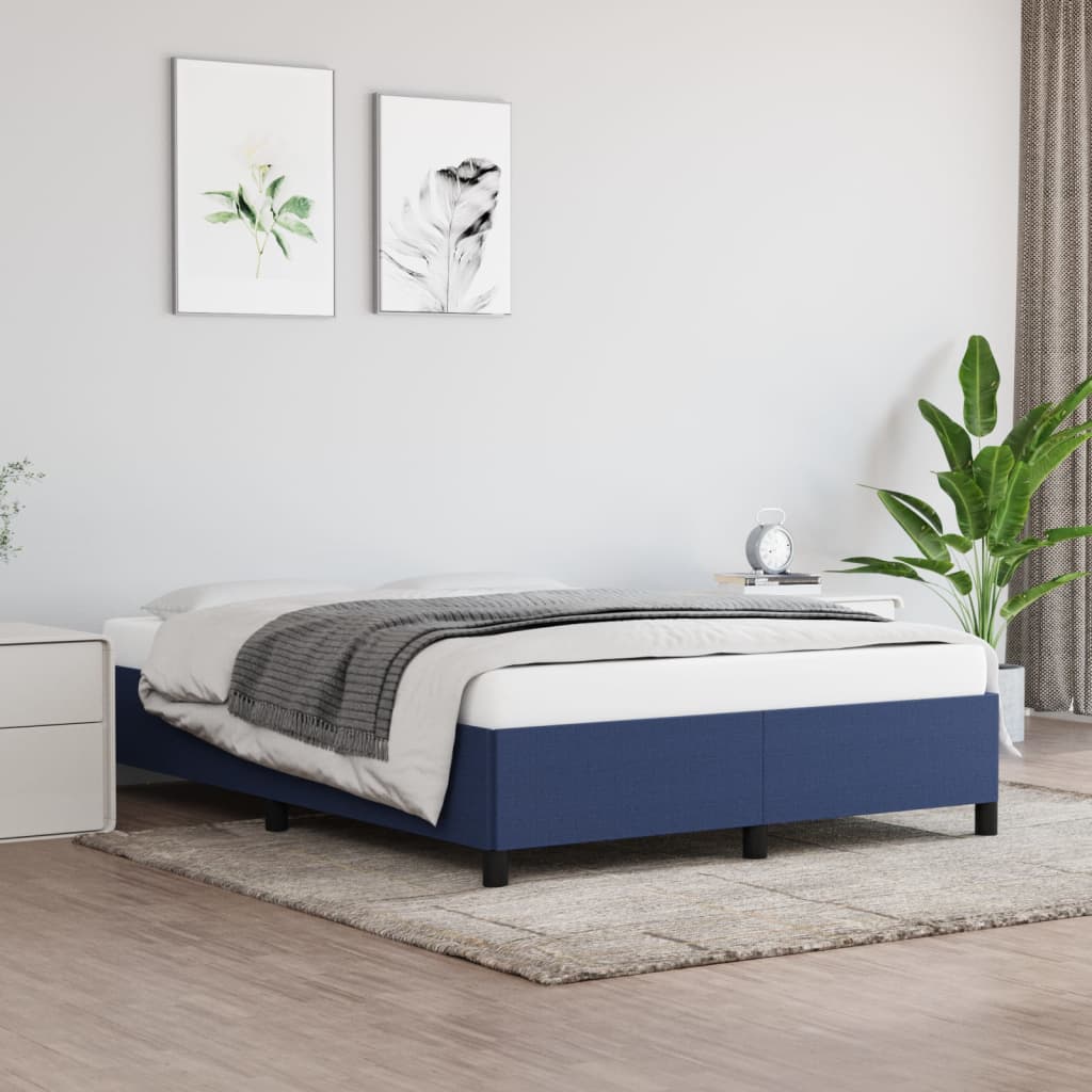 Bedframe zonder matras stof blauw 140x200 cm is nu te koop bij PeponiXL, paradijselijk wonen!