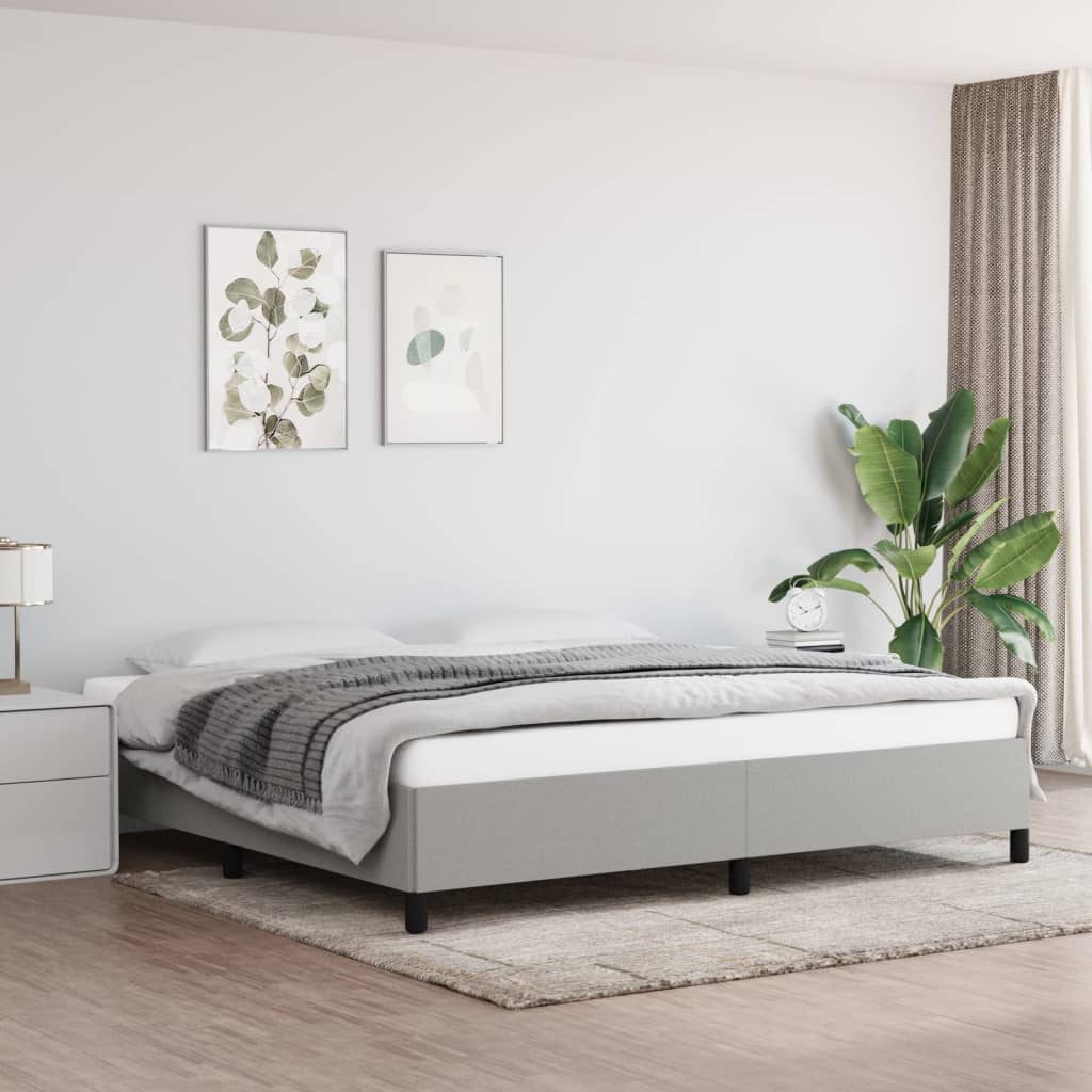 Bedframe zonder matras stof lichtgrijs 200x200 cm is nu te koop bij PeponiXL, paradijselijk wonen!