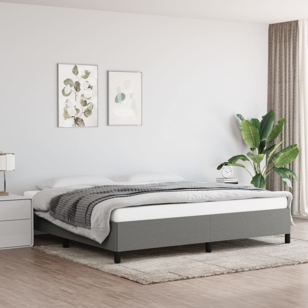 Bedframe zonder matras stof donkergrijs 200x200 cm is nu te koop bij PeponiXL, paradijselijk wonen!