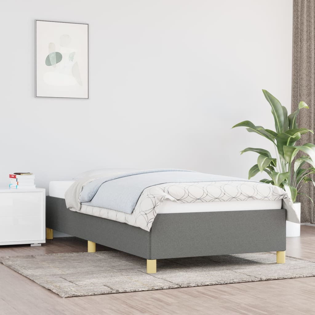 Bedframe zonder matras 90x190 cm stof donkergrijs is nu te koop bij PeponiXL, paradijselijk wonen!