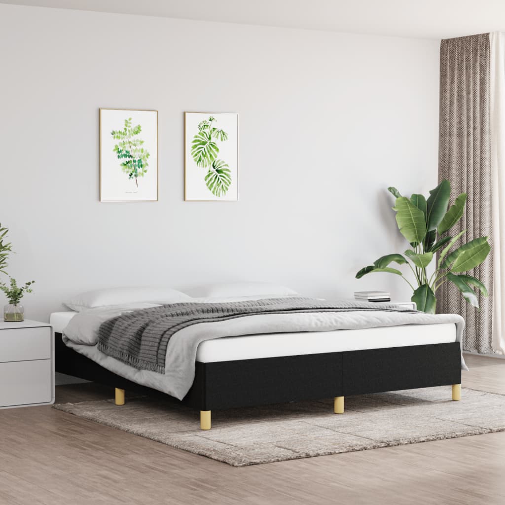 Bedframe zonder matras stof zwart 160x200 cm is nu te koop bij PeponiXL, paradijselijk wonen!