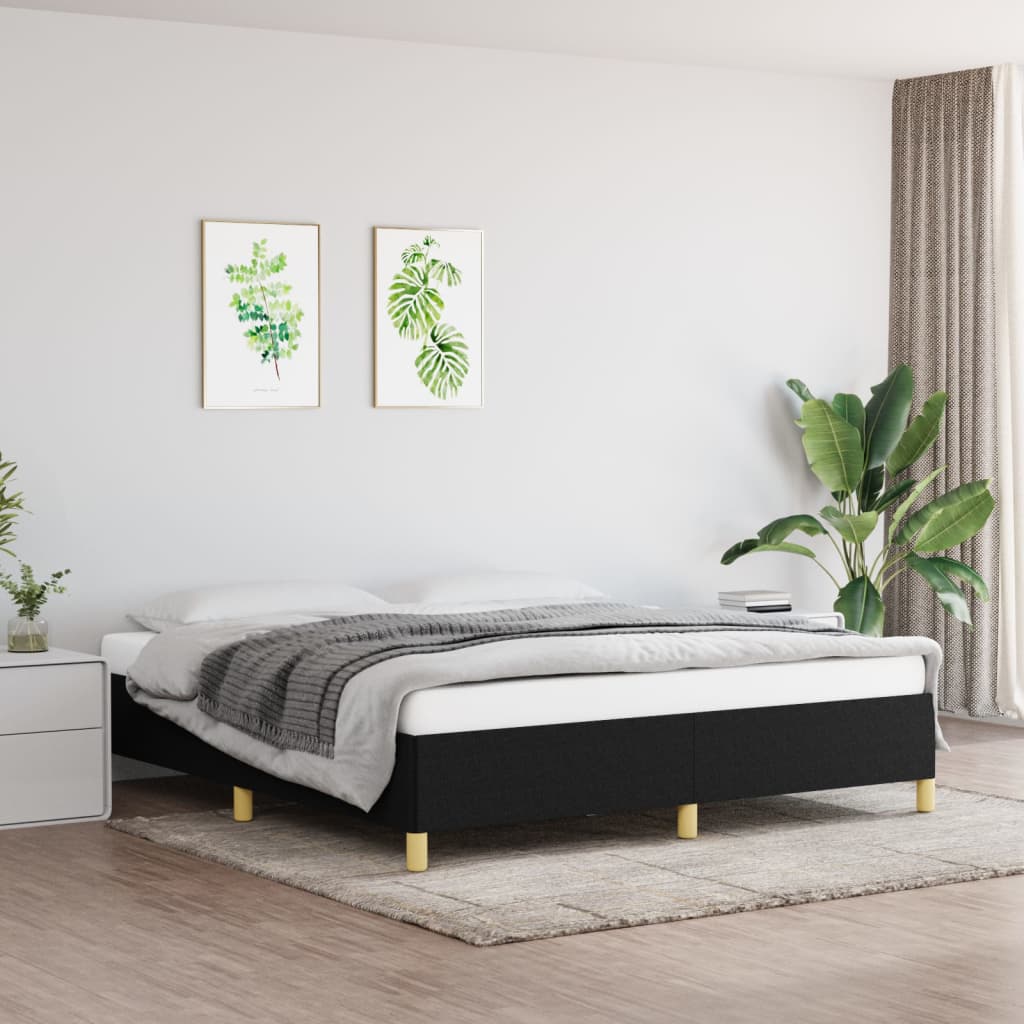 Bedframe zonder matras stof zwart 180x200 cm is nu te koop bij PeponiXL, paradijselijk wonen!