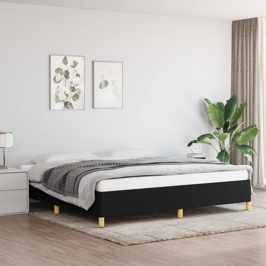 Bedframe zonder matras stof zwart 200x200 cm is nu te koop bij PeponiXL, paradijselijk wonen!