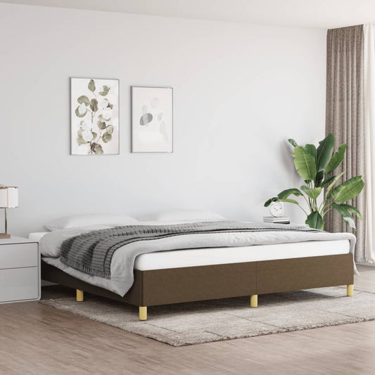 Bedframe zonder matras stof donkerbruin 200x200 cm is nu te koop bij PeponiXL, paradijselijk wonen!