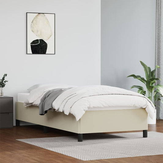 Bedframe kunstleer crèmekleurig 90x190 cm is nu te koop bij PeponiXL, paradijselijk wonen!