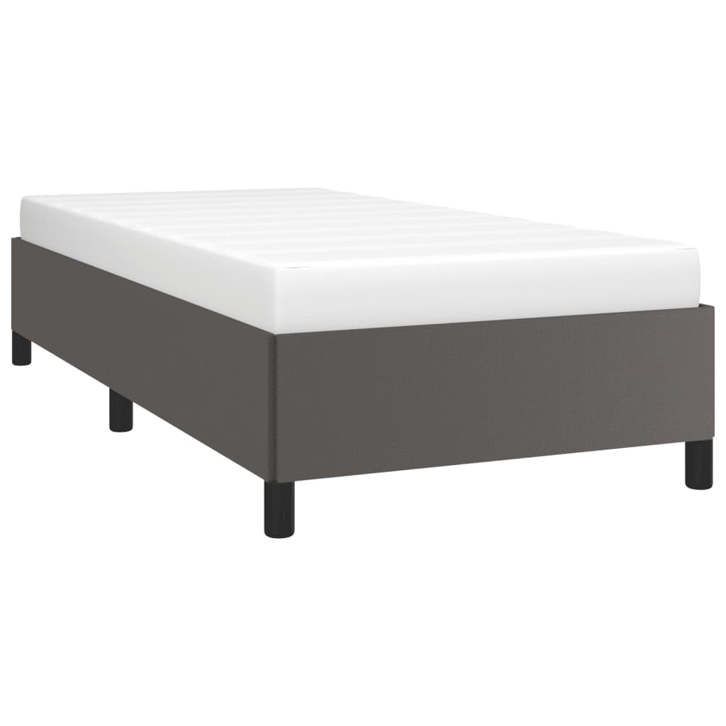 Bedframe kunstleer grijs 90x190 cm is nu te koop bij PeponiXL, paradijselijk wonen!