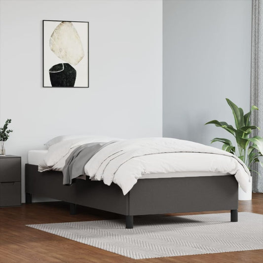 Bedframe kunstleer grijs 100x200 cm is nu te koop bij PeponiXL, paradijselijk wonen!