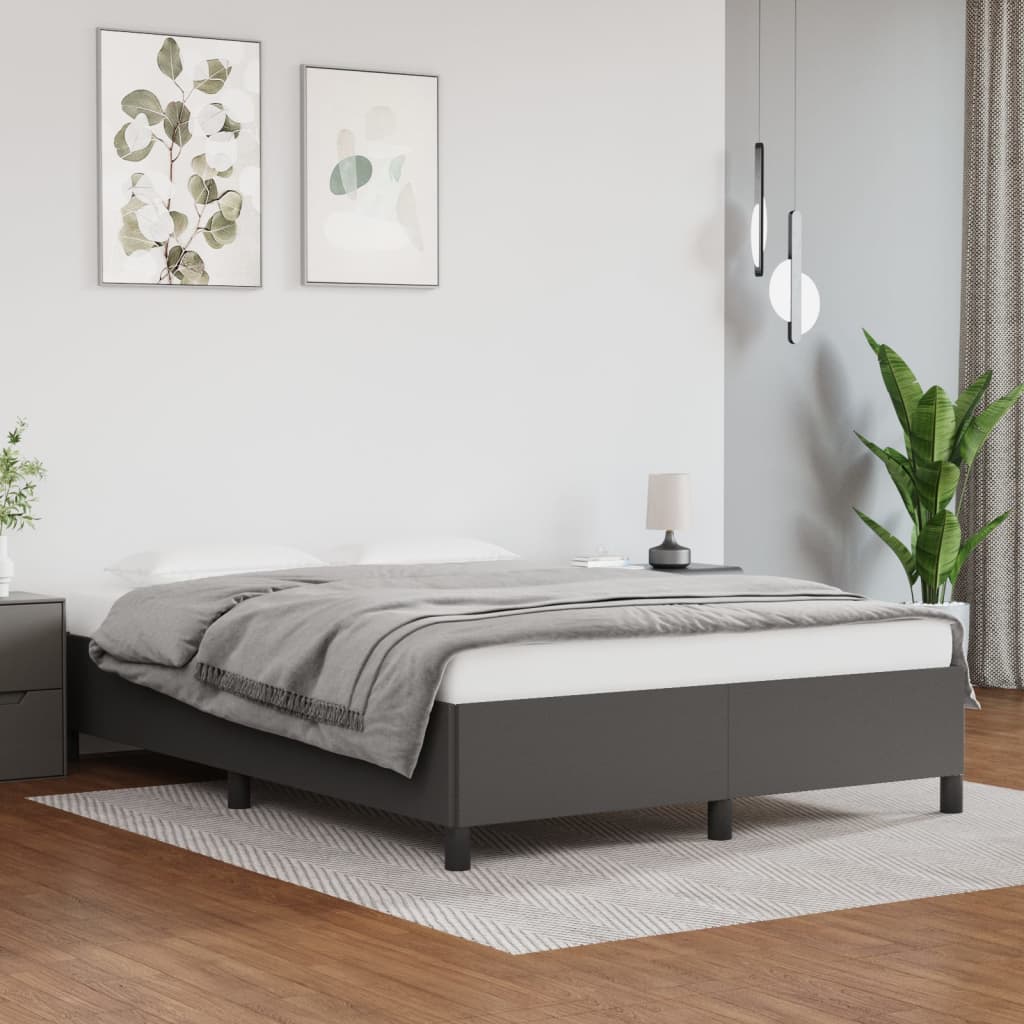 Bedframe kunstleer grijs 140x200 cm is nu te koop bij PeponiXL, paradijselijk wonen!