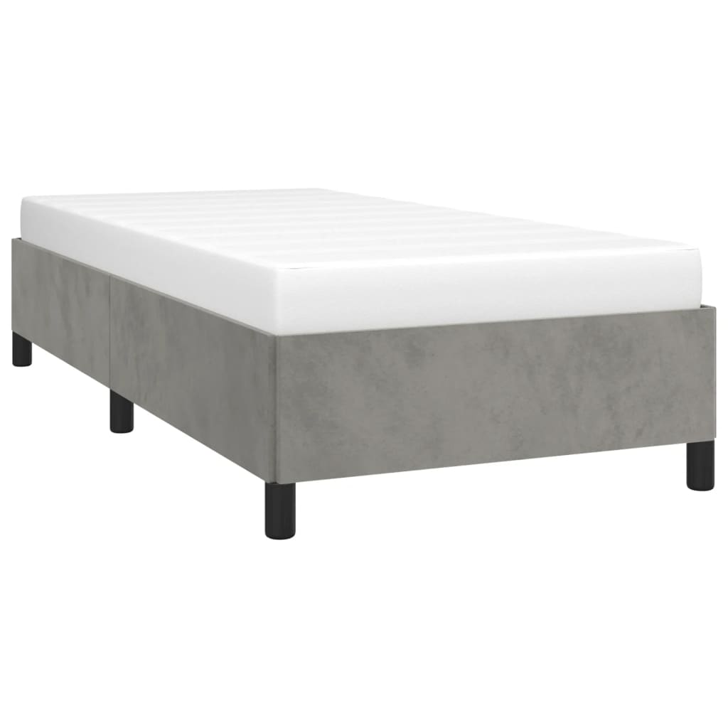 Bedframe zonder matras 80x200 cm fluweel lichtgrijs is nu te koop bij PeponiXL, paradijselijk wonen!