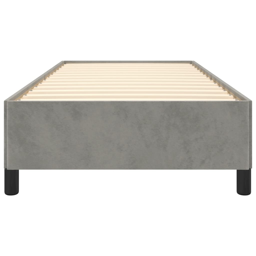 Bedframe zonder matras 90x190 cm fluweel lichtgrijs is nu te koop bij PeponiXL, paradijselijk wonen!