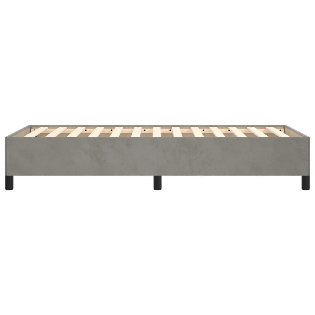 Bedframe zonder matras 90x190 cm fluweel lichtgrijs is nu te koop bij PeponiXL, paradijselijk wonen!