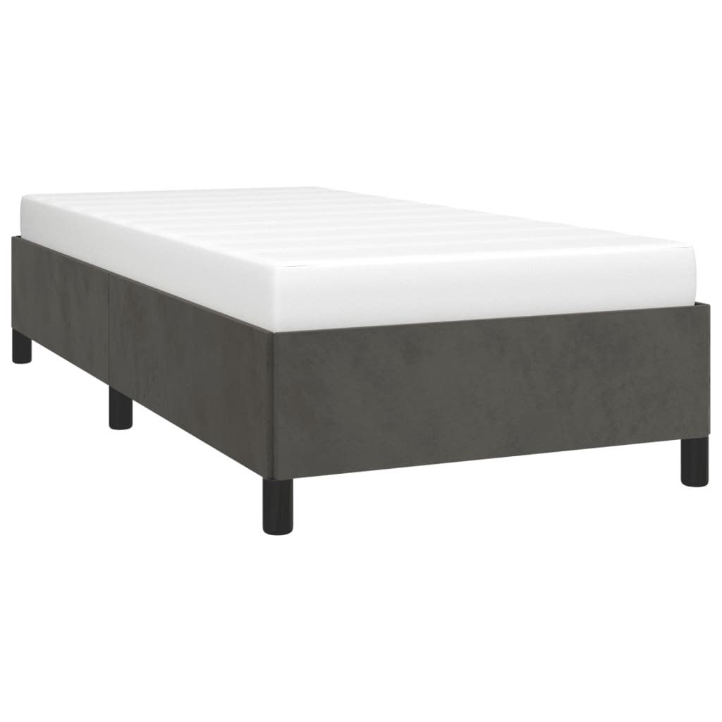 Bedframe zonder matras 90x190 cm fluweel donkergrijs is nu te koop bij PeponiXL, paradijselijk wonen!