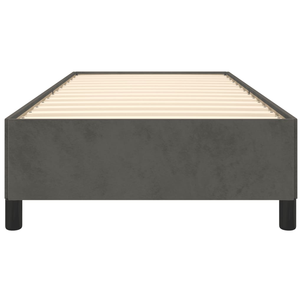 Bedframe zonder matras 90x190 cm fluweel donkergrijs is nu te koop bij PeponiXL, paradijselijk wonen!