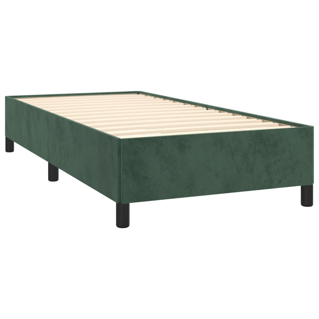 Bedframe zonder matras 90x190 cm fluweel donkergroen is nu te koop bij PeponiXL, paradijselijk wonen!