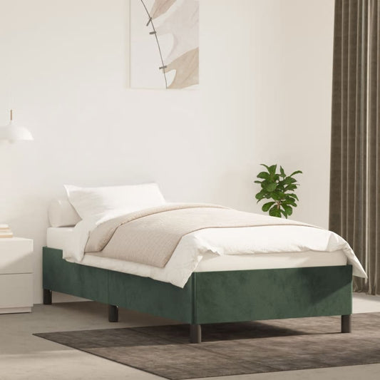 Bedframe zonder matras 90x190 cm fluweel donkergroen is nu te koop bij PeponiXL, paradijselijk wonen!