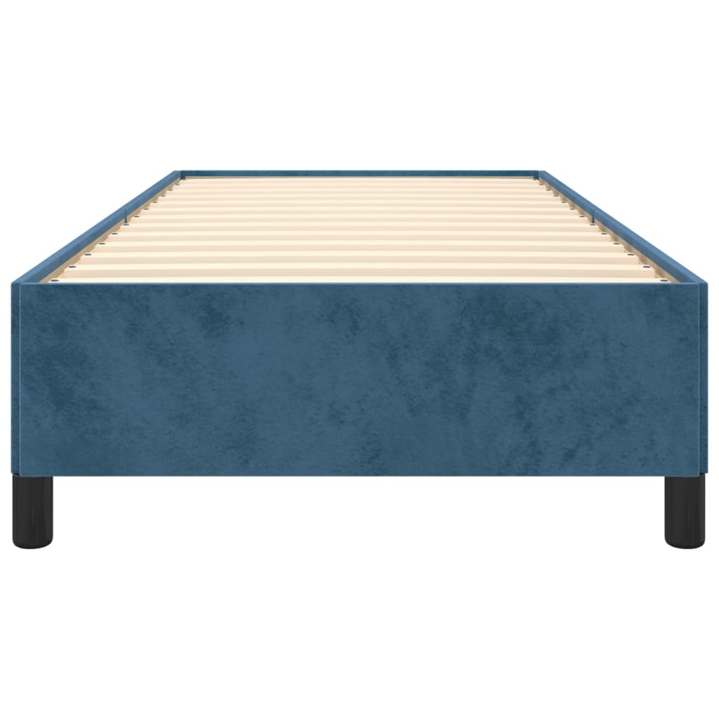 Bedframe zonder matras 90x190 cm fluweel donkerblauw is nu te koop bij PeponiXL, paradijselijk wonen!