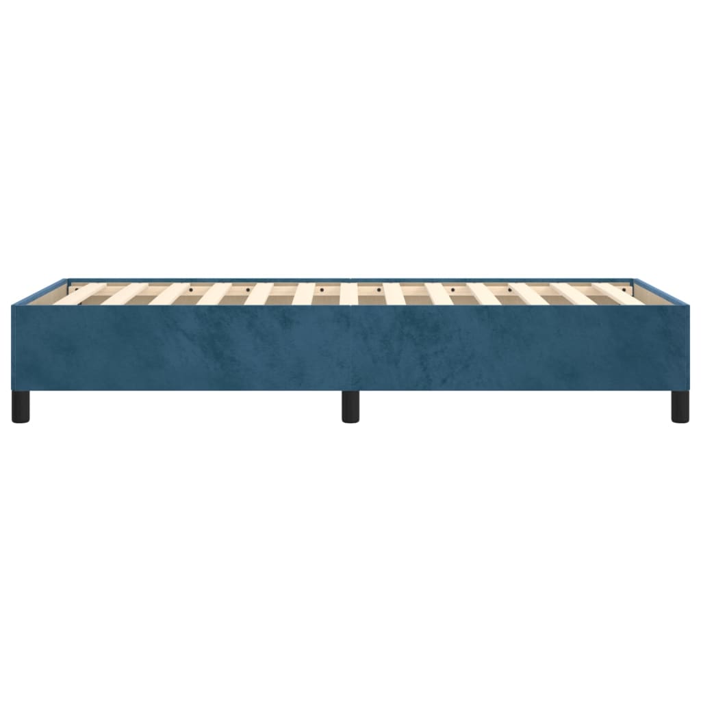 Bedframe zonder matras 90x190 cm fluweel donkerblauw is nu te koop bij PeponiXL, paradijselijk wonen!