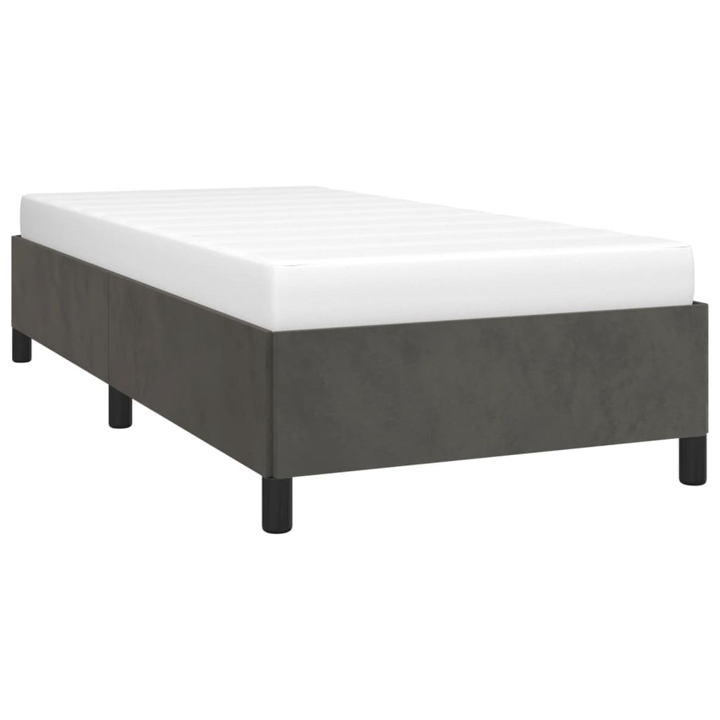 Bedframe zonder matras 90x200 cm fluweel donkergrijs is nu te koop bij PeponiXL, paradijselijk wonen!