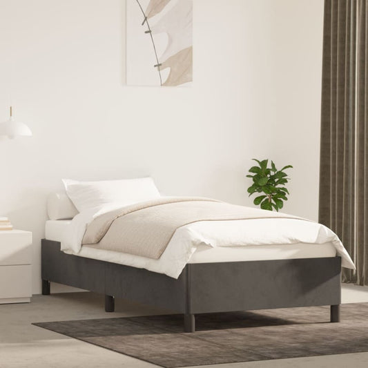 Bedframe zonder matras 90x200 cm fluweel donkergrijs is nu te koop bij PeponiXL, paradijselijk wonen!
