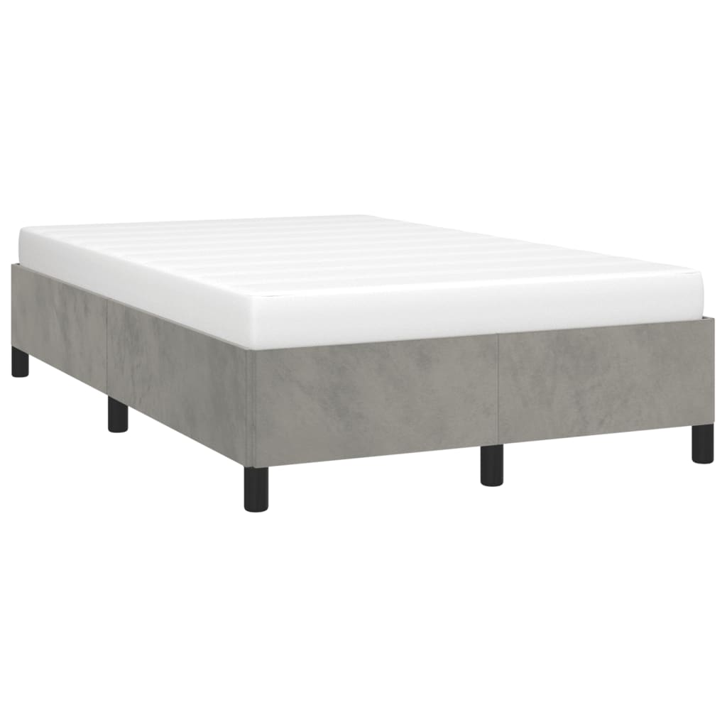 Bedframe zonder matras 120x200 cm fluweel lichtgrijs is nu te koop bij PeponiXL, paradijselijk wonen!