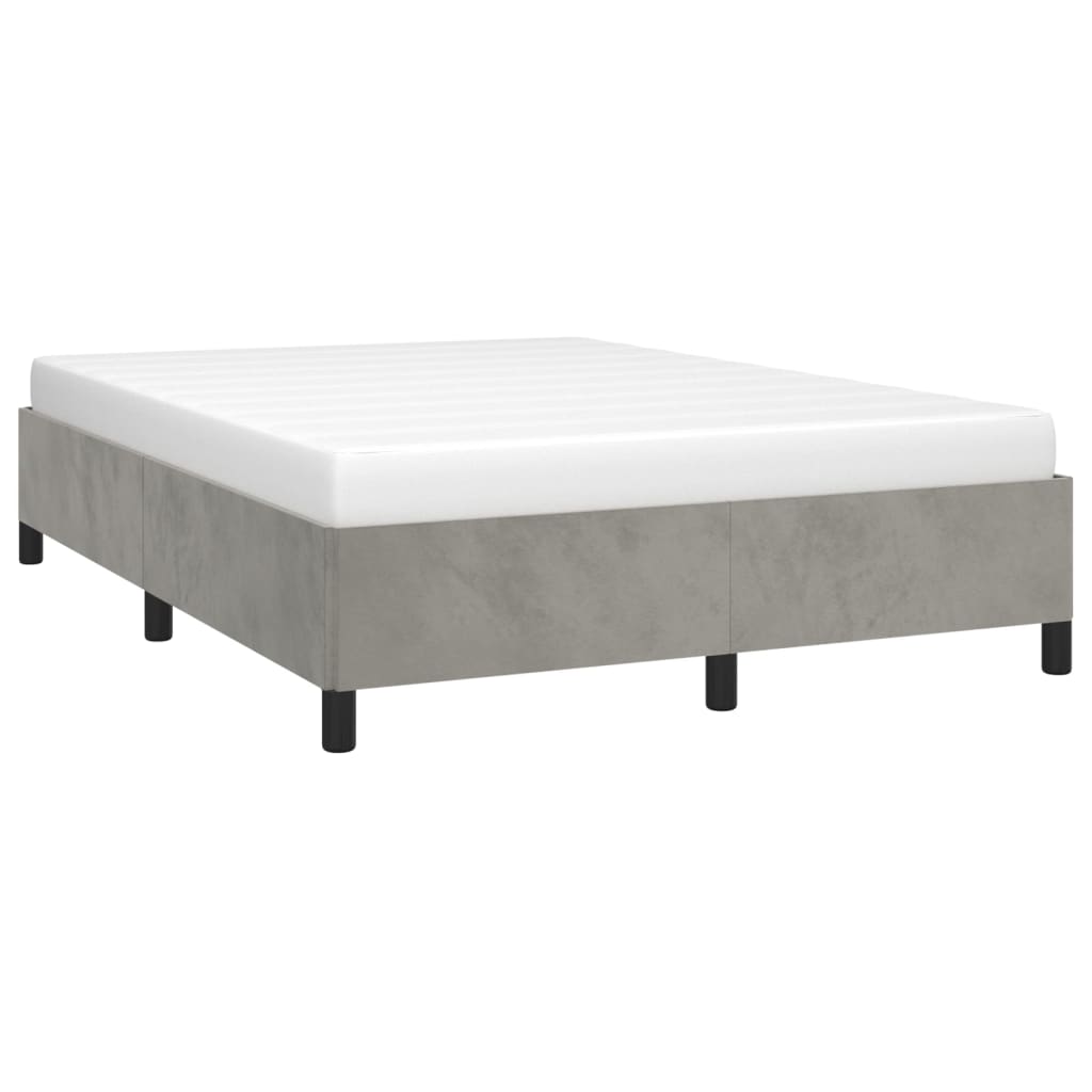 Bedframe zonder matras 140x190 cm fluweel lichtgrijs is nu te koop bij PeponiXL, paradijselijk wonen!