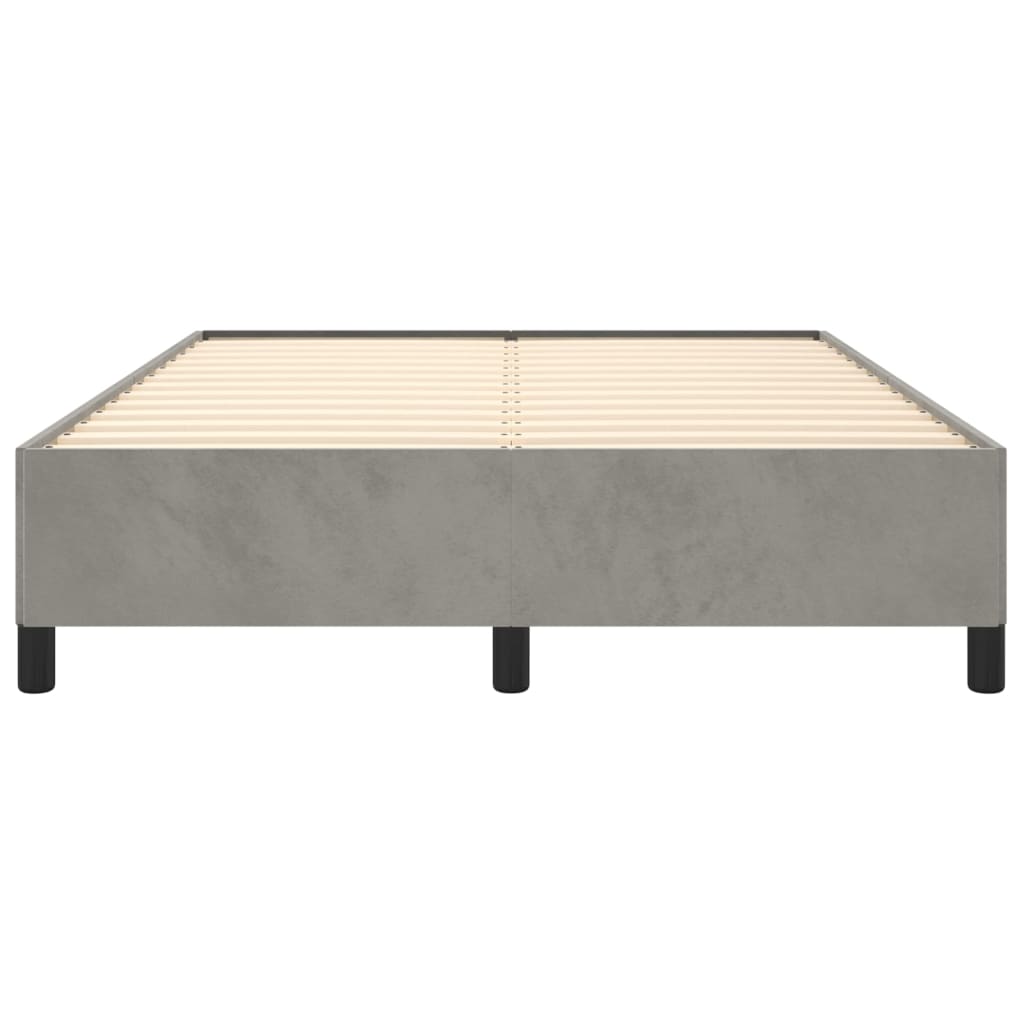 Bedframe zonder matras 140x190 cm fluweel lichtgrijs is nu te koop bij PeponiXL, paradijselijk wonen!
