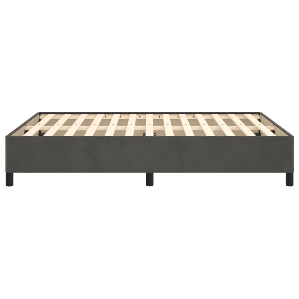Bedframe zonder matras 140x190 cm fluweel donkergrijs is nu te koop bij PeponiXL, paradijselijk wonen!
