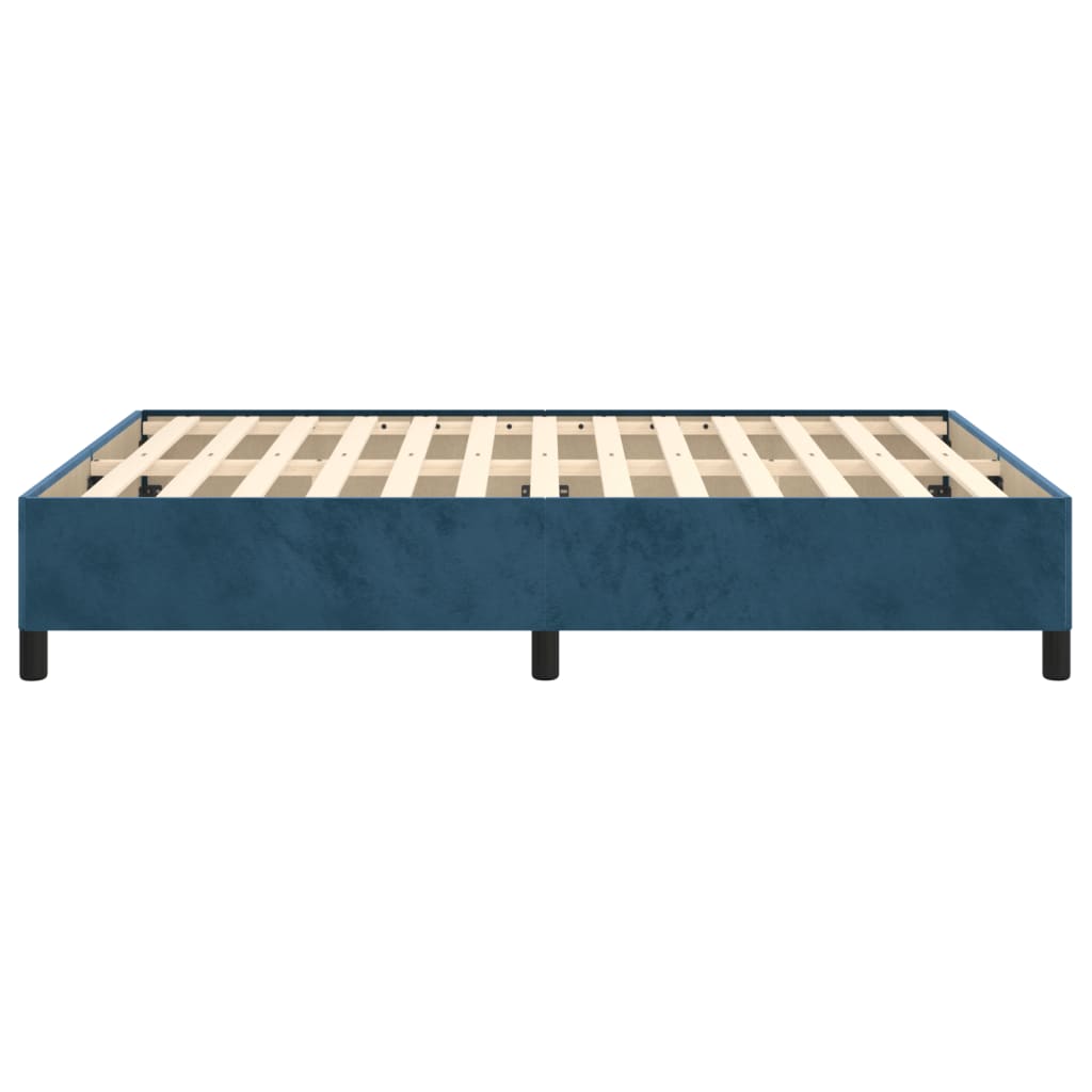 Bedframe zonder matras 140x190 cm fluweel donkerblauw is nu te koop bij PeponiXL, paradijselijk wonen!