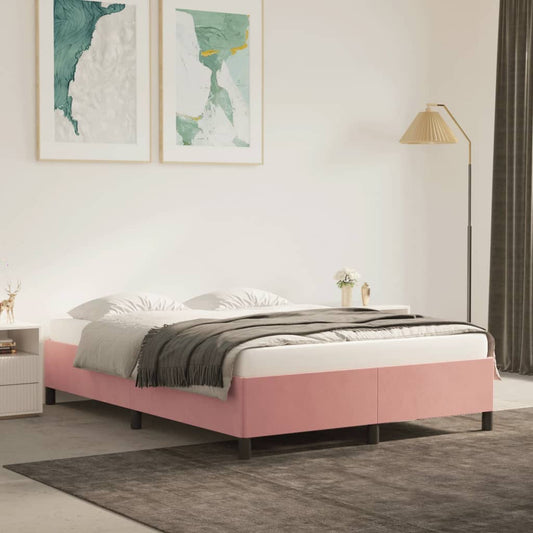 Bedframe fluweel roze 140x190 cm is nu te koop bij PeponiXL, paradijselijk wonen!