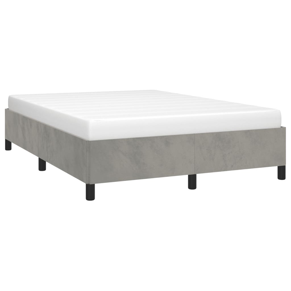 Bedframe zonder matras 140x200 cm fluweel lichtgrijs is nu te koop bij PeponiXL, paradijselijk wonen!