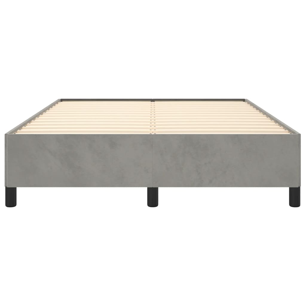 Bedframe zonder matras 140x200 cm fluweel lichtgrijs is nu te koop bij PeponiXL, paradijselijk wonen!